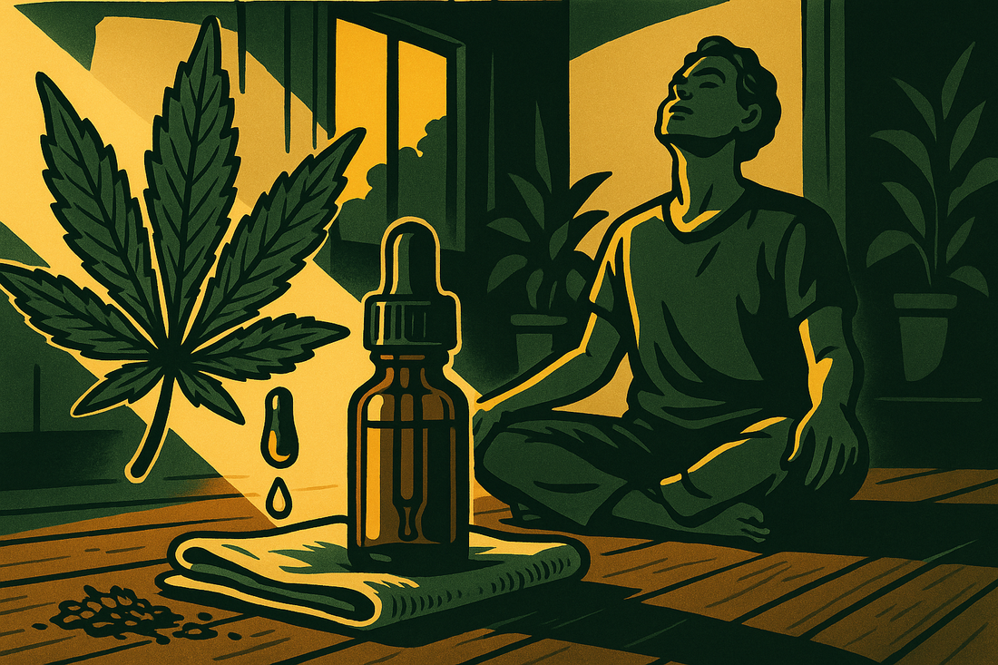 Calmosis hemp oil for anxiety Chennai - AYUSH-approved Vijaya wellness drops on a calm background