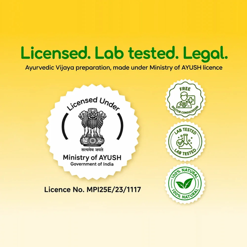 Licensed under the Ministry of AYUSH, lab tested and legal