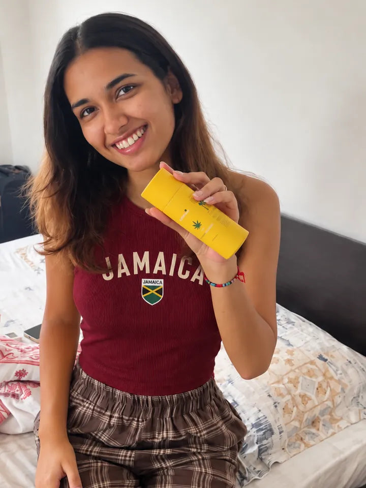 Holding a Green Mantra tube