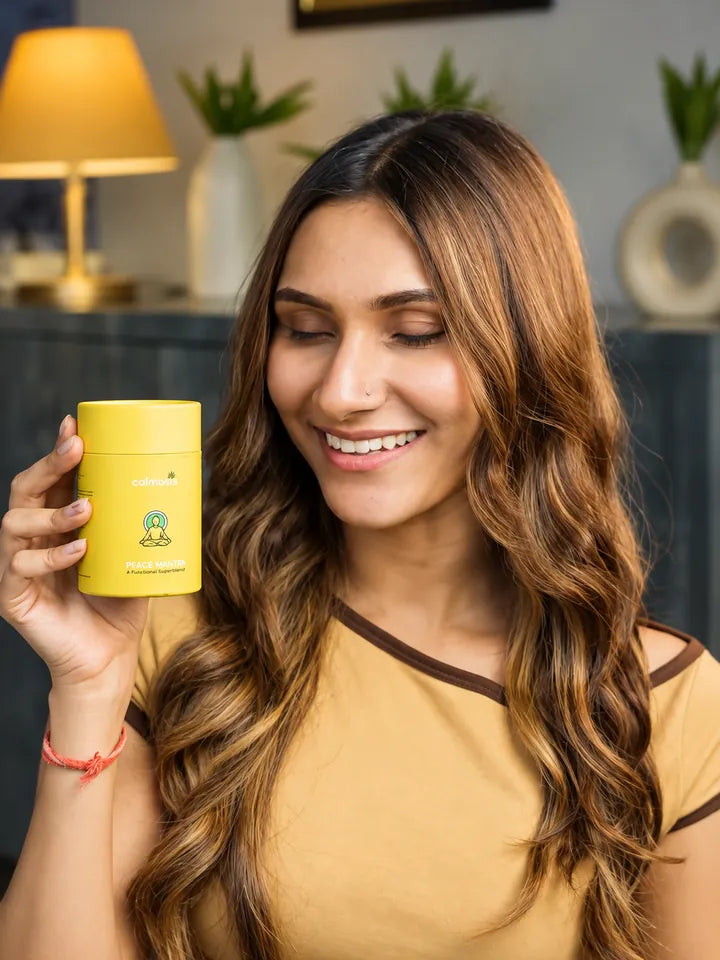 Smiling with a pack of Peace Mantra